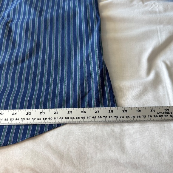 Nautica Men's Long Sleeve Button Up‎ Stripe Shirt Blue/Green 2XL Office Casual - Picture 12 of 14